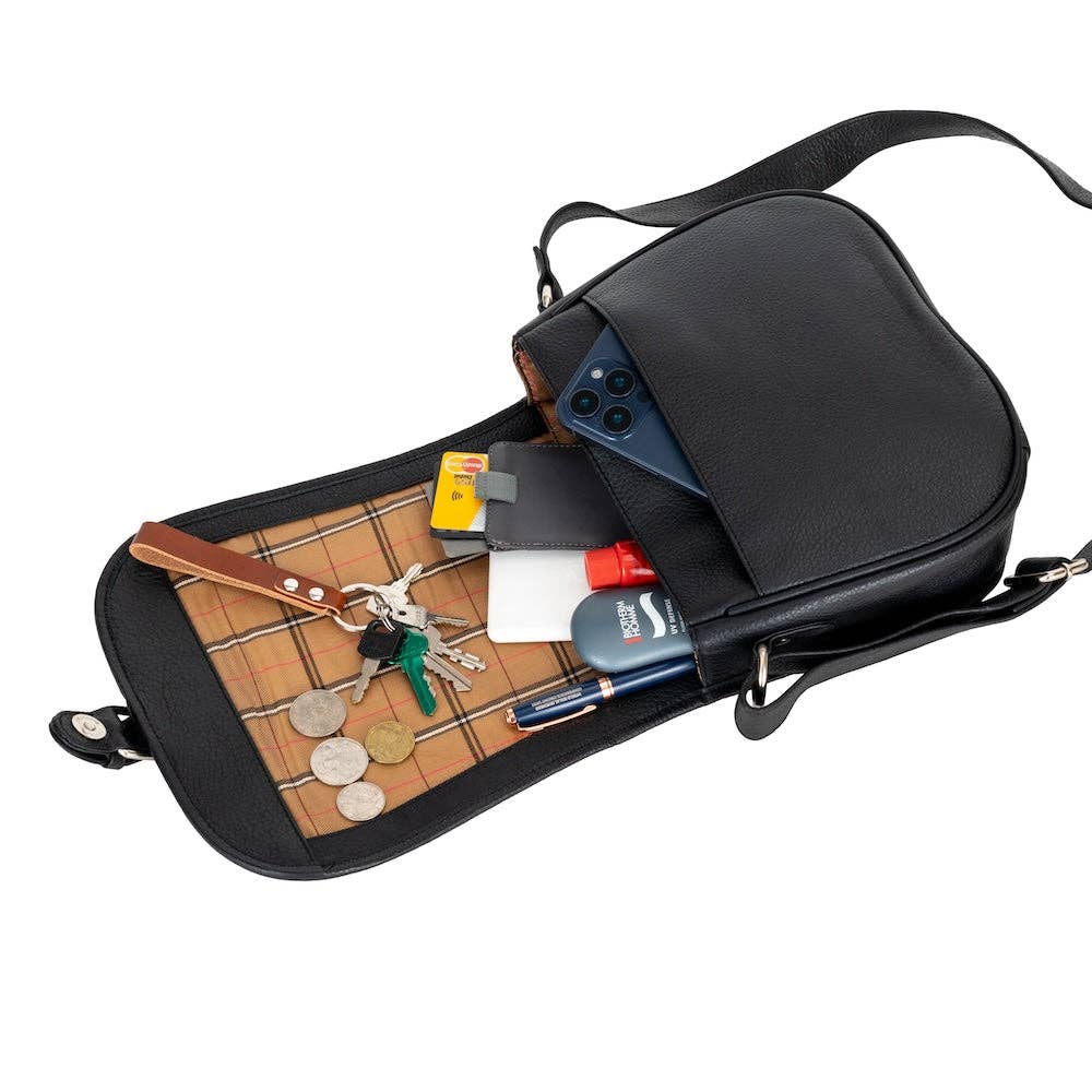 Wildera Leather “Lennon” Crossbody Bag – Full-Grain Leather Shoulder Bag