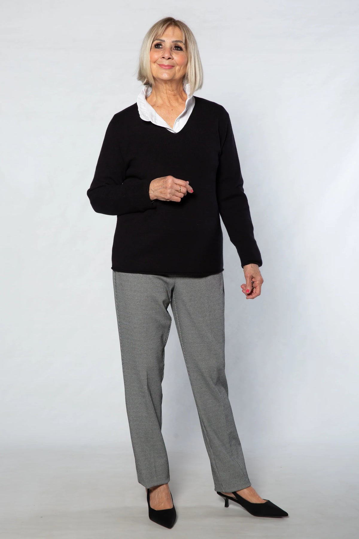 Equinox - Fine Gauge V-Neck Knit Sweater