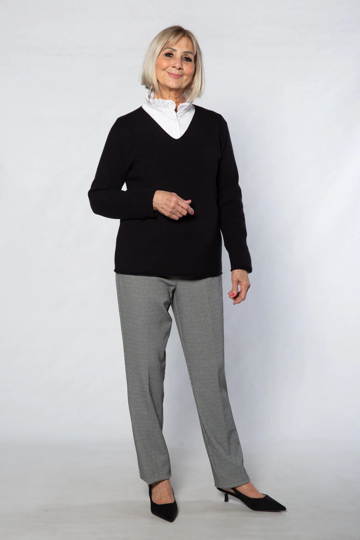 Equinox - Fine Gauge V-Neck Knit Sweater
