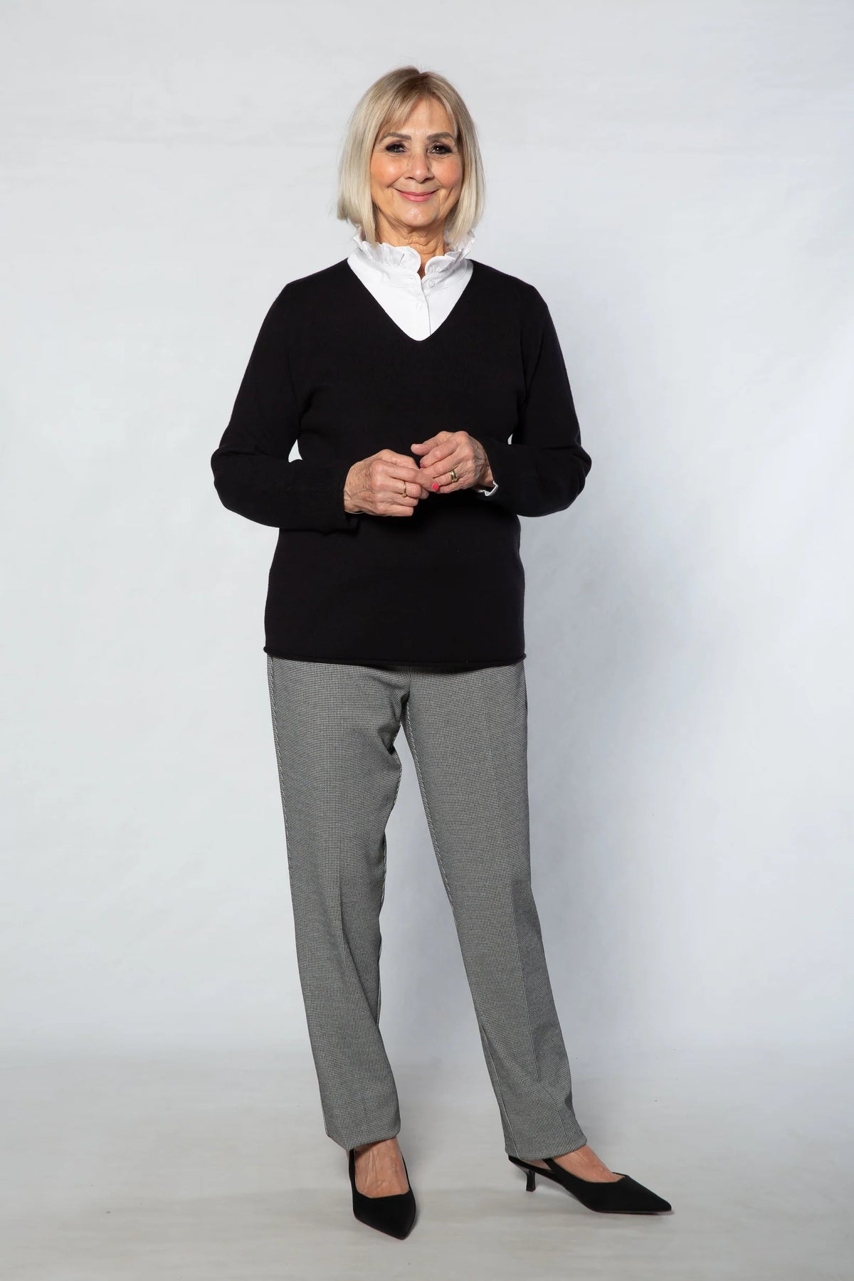 Equinox - Fine Gauge V-Neck Knit Sweater