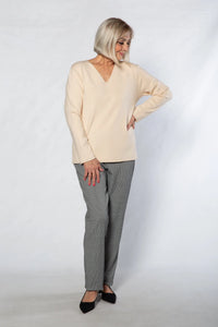 Equinox - Fine Gauge V-Neck Knit Sweater