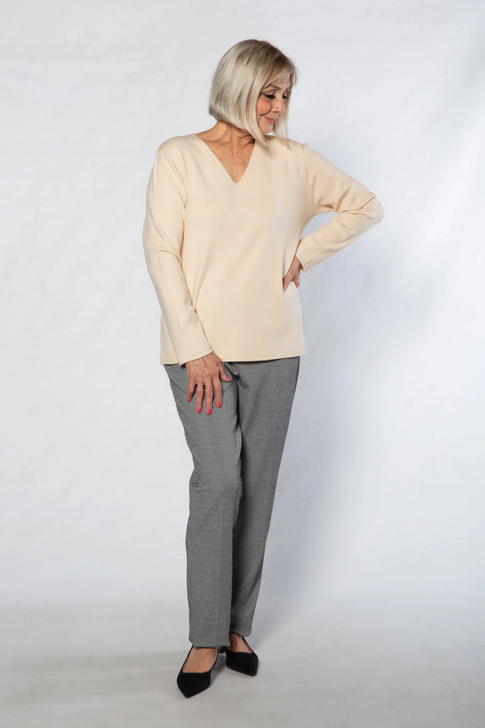 Equinox - Fine Gauge V-Neck Knit Sweater