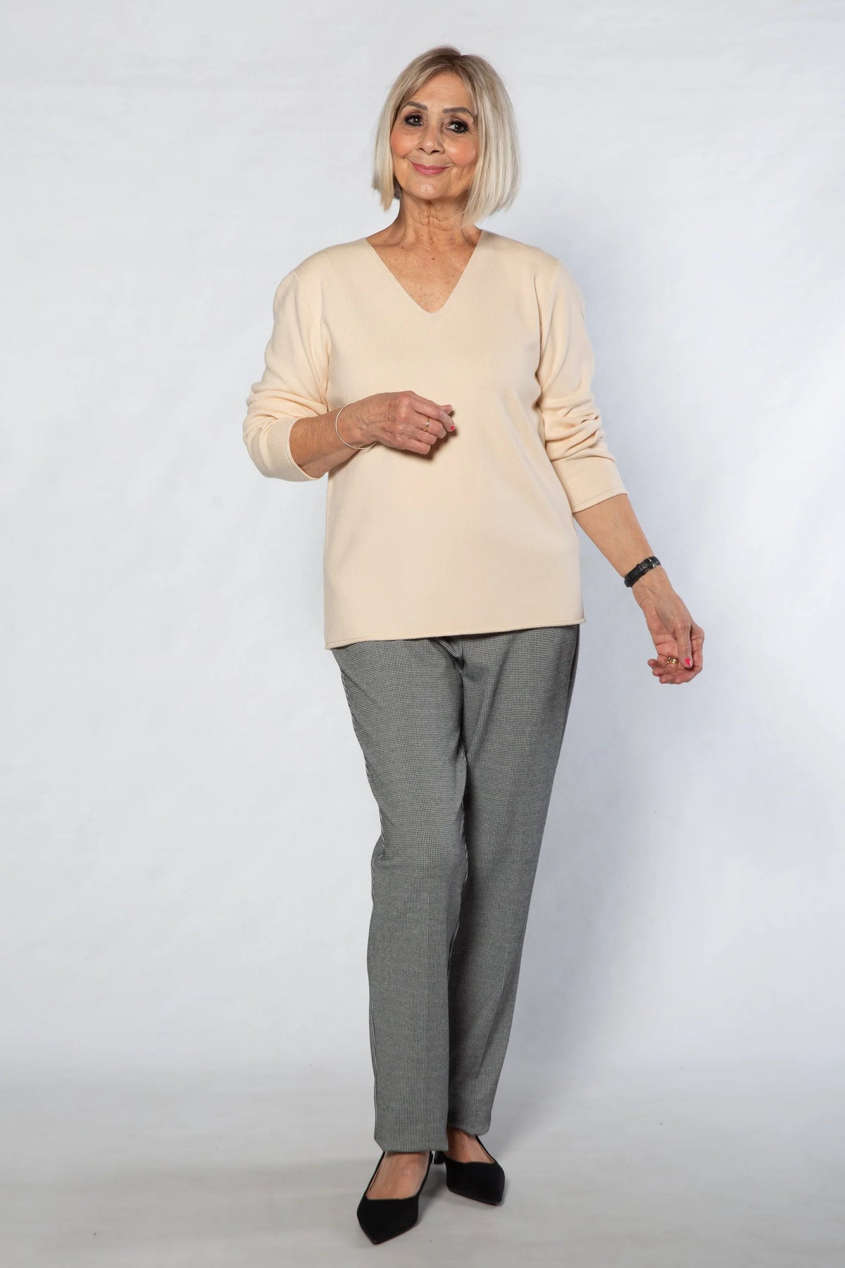Equinox - Fine Gauge V-Neck Knit Sweater
