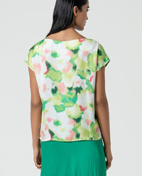 Gina Printed Boat Neck Tee