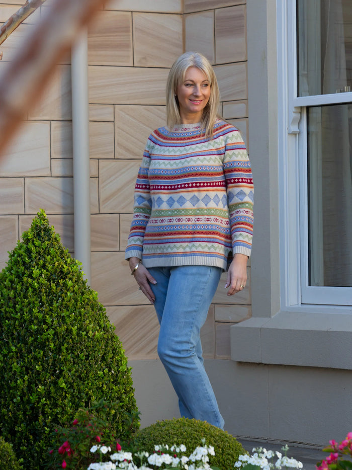 Multi Fairisle Crew Neck knit jumper
