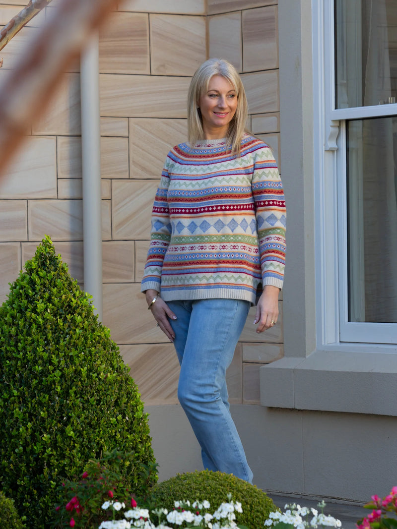 Multi Fairisle Crew Neck knit jumper