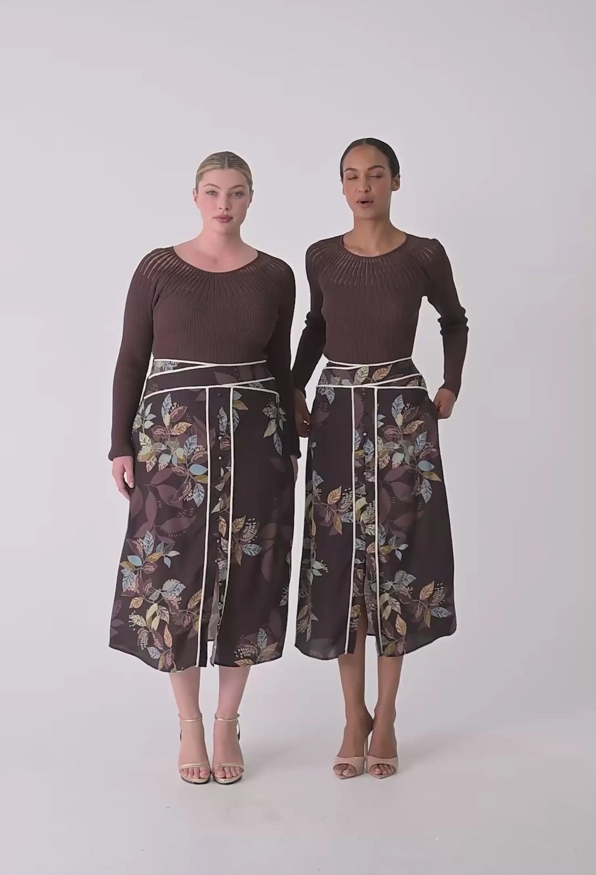 Once Was - Rhiannon Viscose Nylon Sheer Knit Top in Mocha