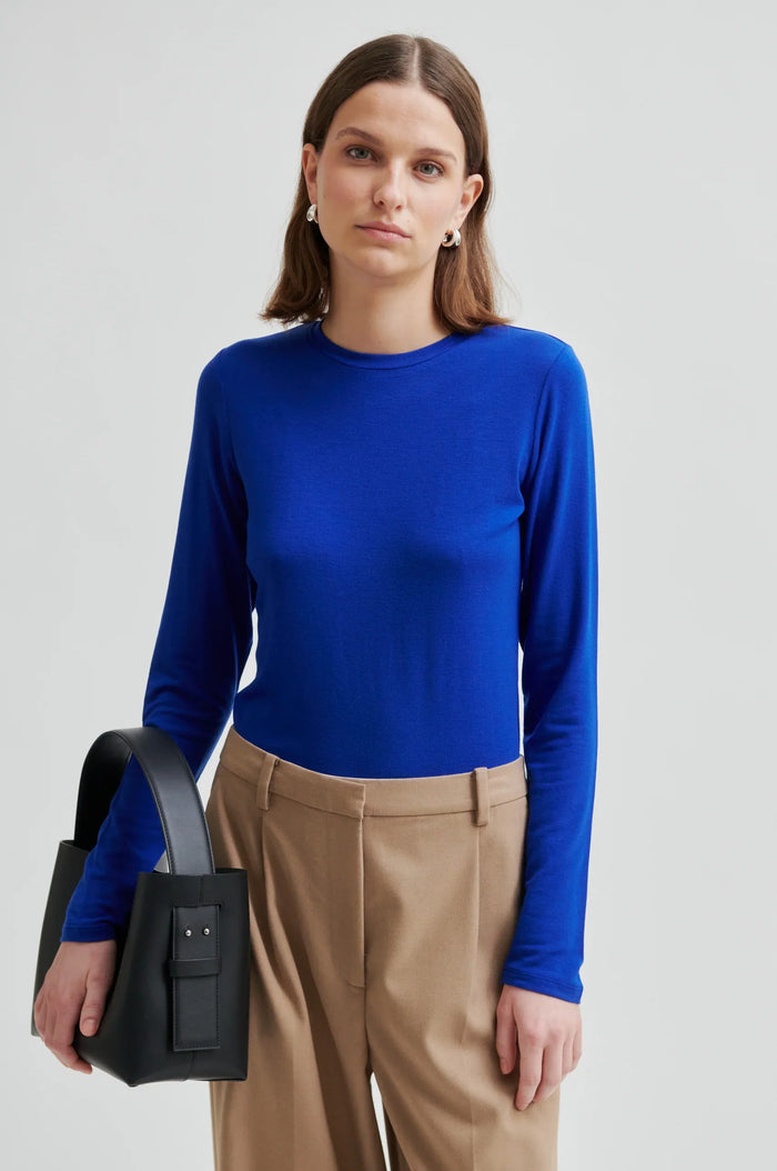 Second Female -Matima Marino blend Long Tee - Blue