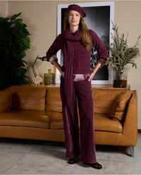 Surkanka - Braided Pattern Tricot Sweater in Bourdeaux