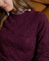 Surkanka - Braided Pattern Tricot Sweater in Bourdeaux