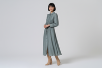 Surkana - Viscose midi shirt dress Steel Blue