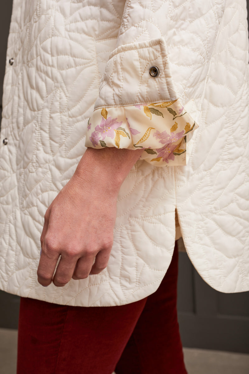 Tribal Quilted Shacket - Cream