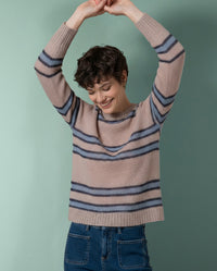 Suranka - Plaid Jacquard Sweater in Powdered Mauve