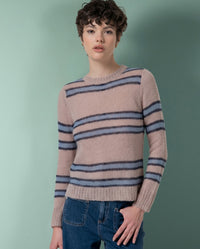 Suranka - Plaid Jacquard Sweater in Powdered Mauve