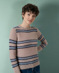 Suranka - Plaid Jacquard Sweater in Powdered Mauve