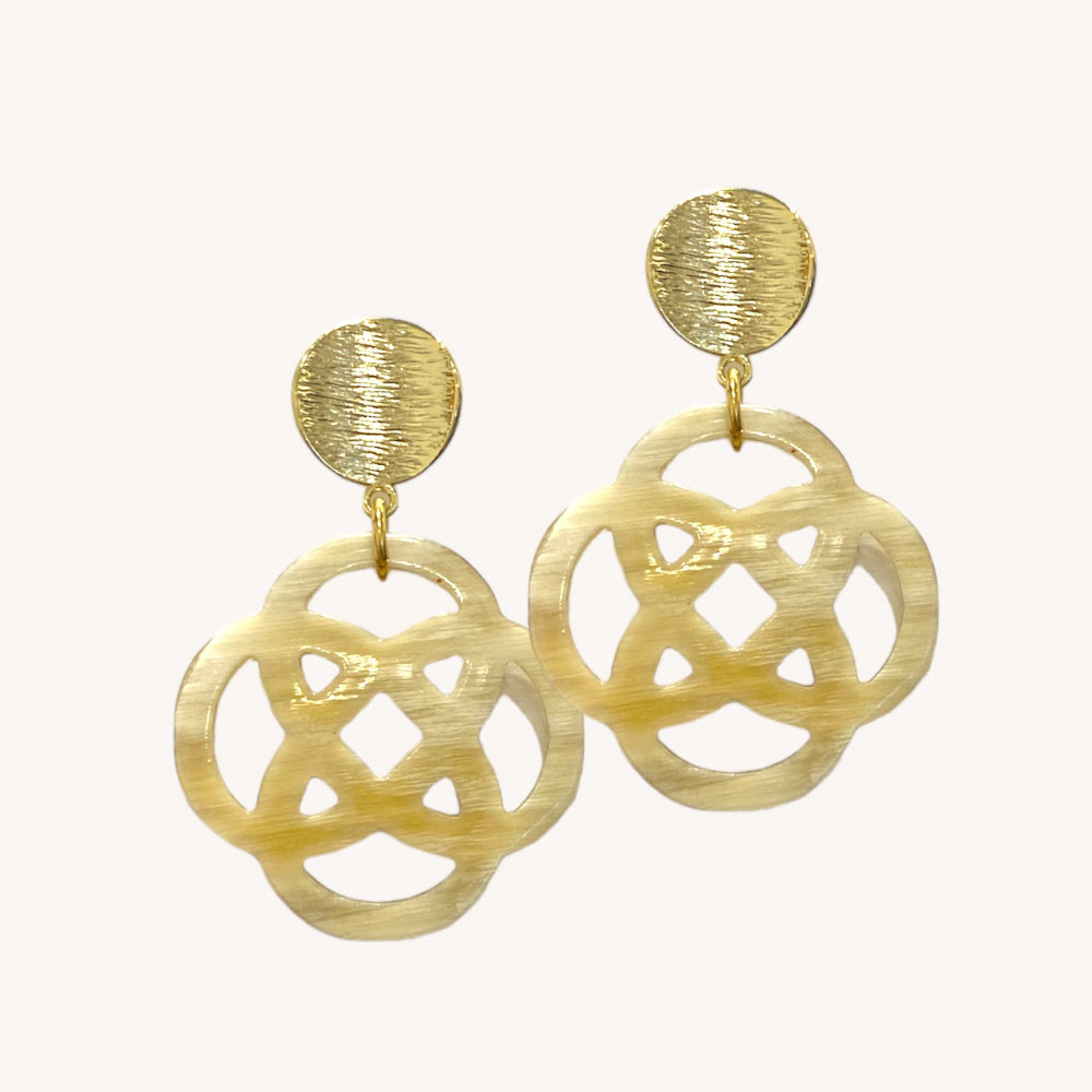 Buffalo Horn Earrings with Infinity Symbol