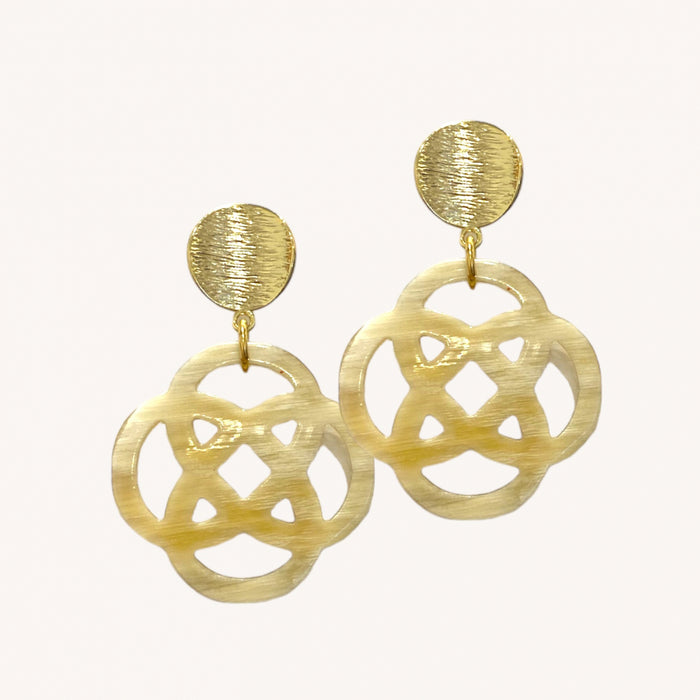 Buffalo Horn Earrings with Infinity Symbol