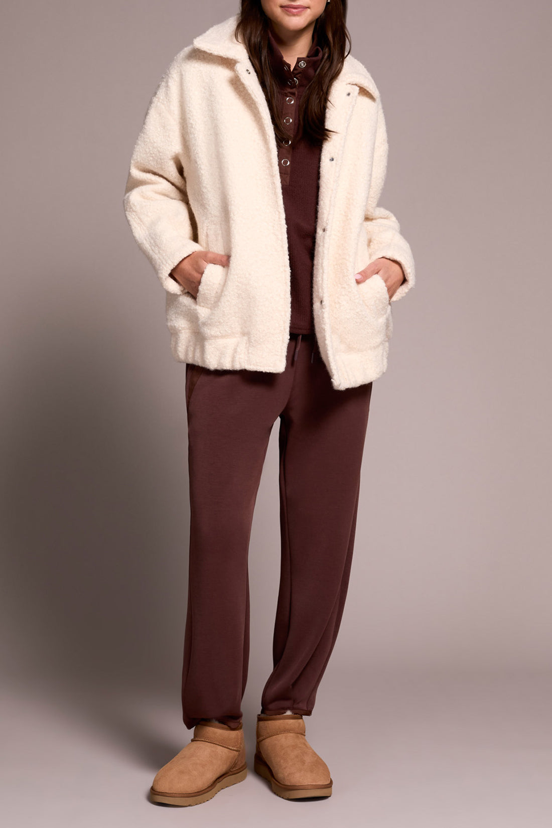 Tribal - Soft Boucle Bomber Jacket