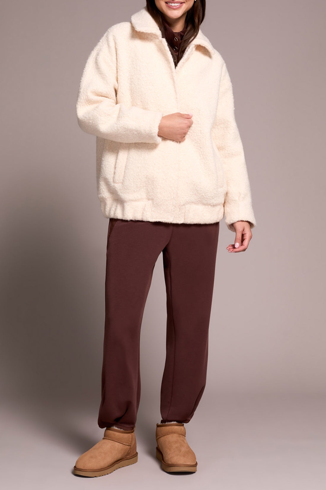 Tribal - Soft Boucle Bomber Jacket