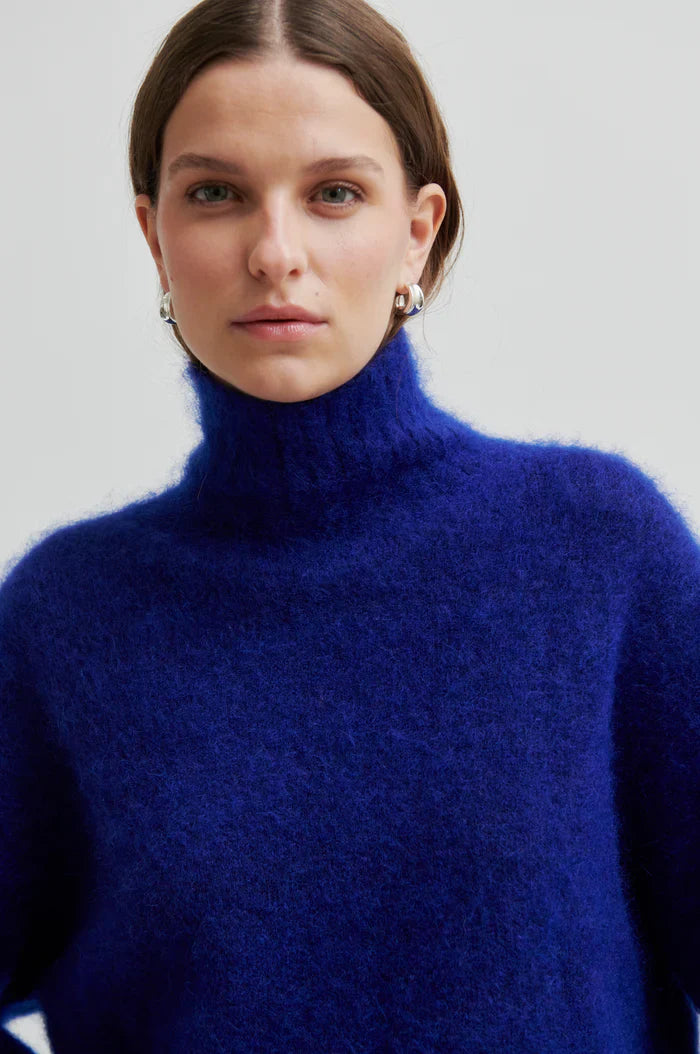 Second Female - Ina Knit HIgh Neck Mazarine Blue