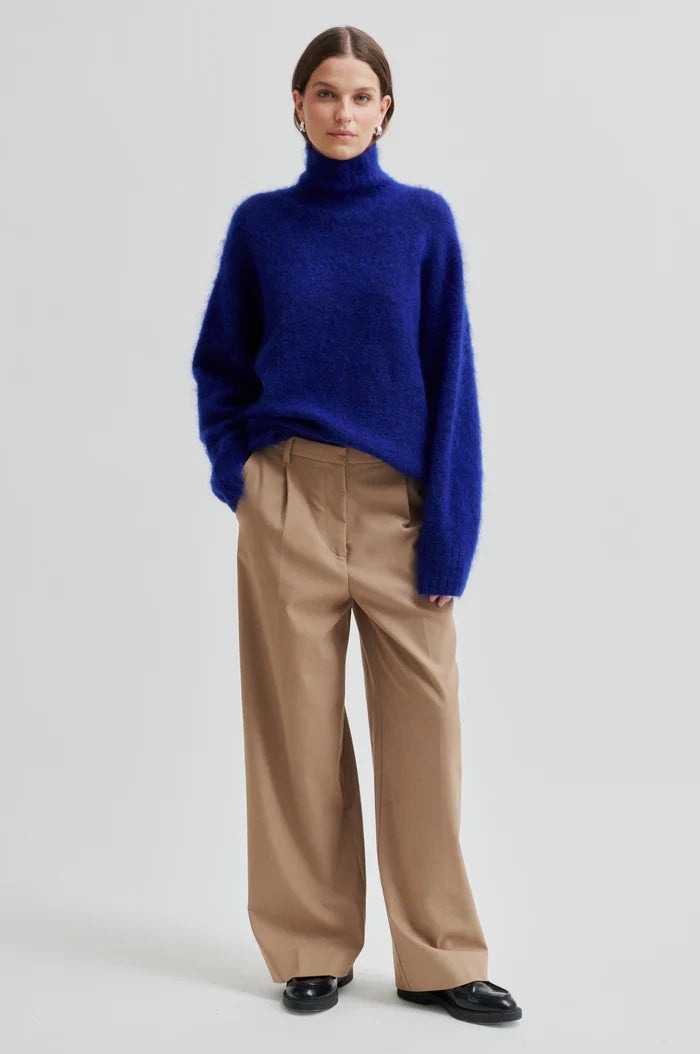 Second Female - Ina Knit HIgh Neck Mazarine Blue