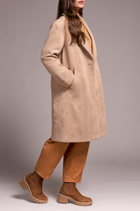 Tribal - Soft Herringbone Button Trench Coat