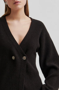 Second Female - Vigga Knit Cardigan - Chocolate Brown
