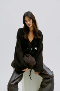 Second Female - Vigga Knit Cardigan - Chocolate Brown