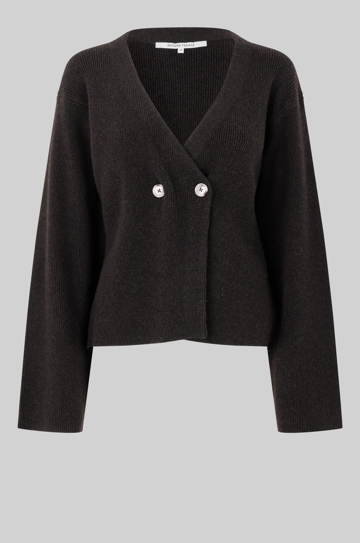 Second Female - Vigga Knit Cardigan - Chocolate Brown