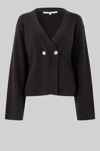 Second Female - Vigga Knit Cardigan - Chocolate Brown
