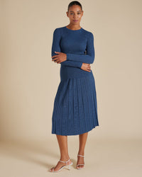 Lexi Midi Skirt  - Steel Blue