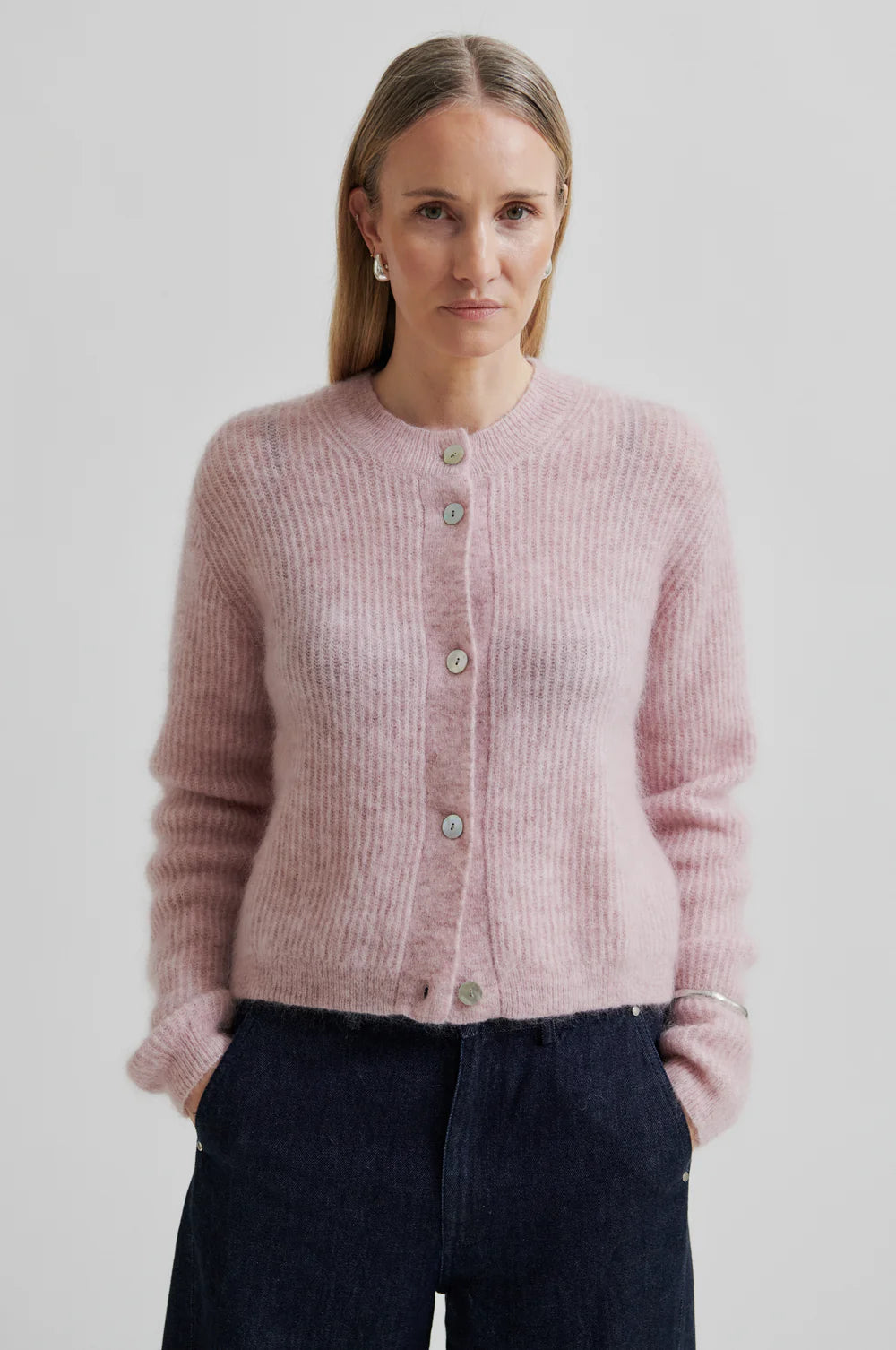 Second Female - Andrea Rib Mohair/Wool Cardigan