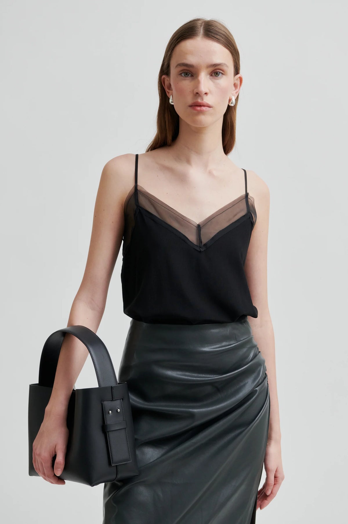 Second Female - Diaz Black Sheer Detail Top