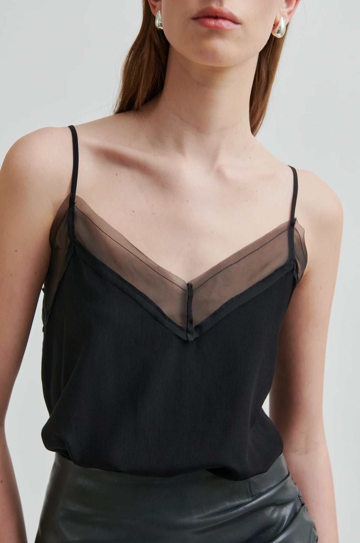 Second Female - Diaz Black Sheer Detail Top