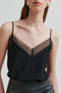 Second Female - Diaz Black Sheer Detail Top