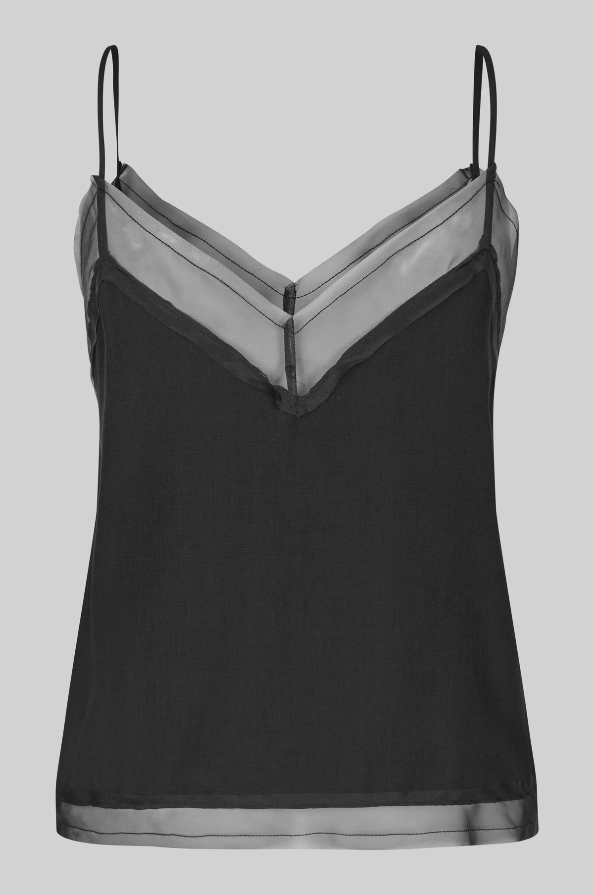 Second Female - Diaz Black Sheer Detail Top