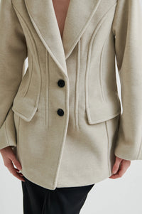 Second Female - Mood Beige Melange Wool Blend Blazer