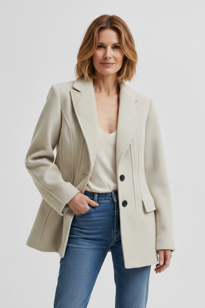 Second Female - Mood Beige Melange Wool Blend Blazer