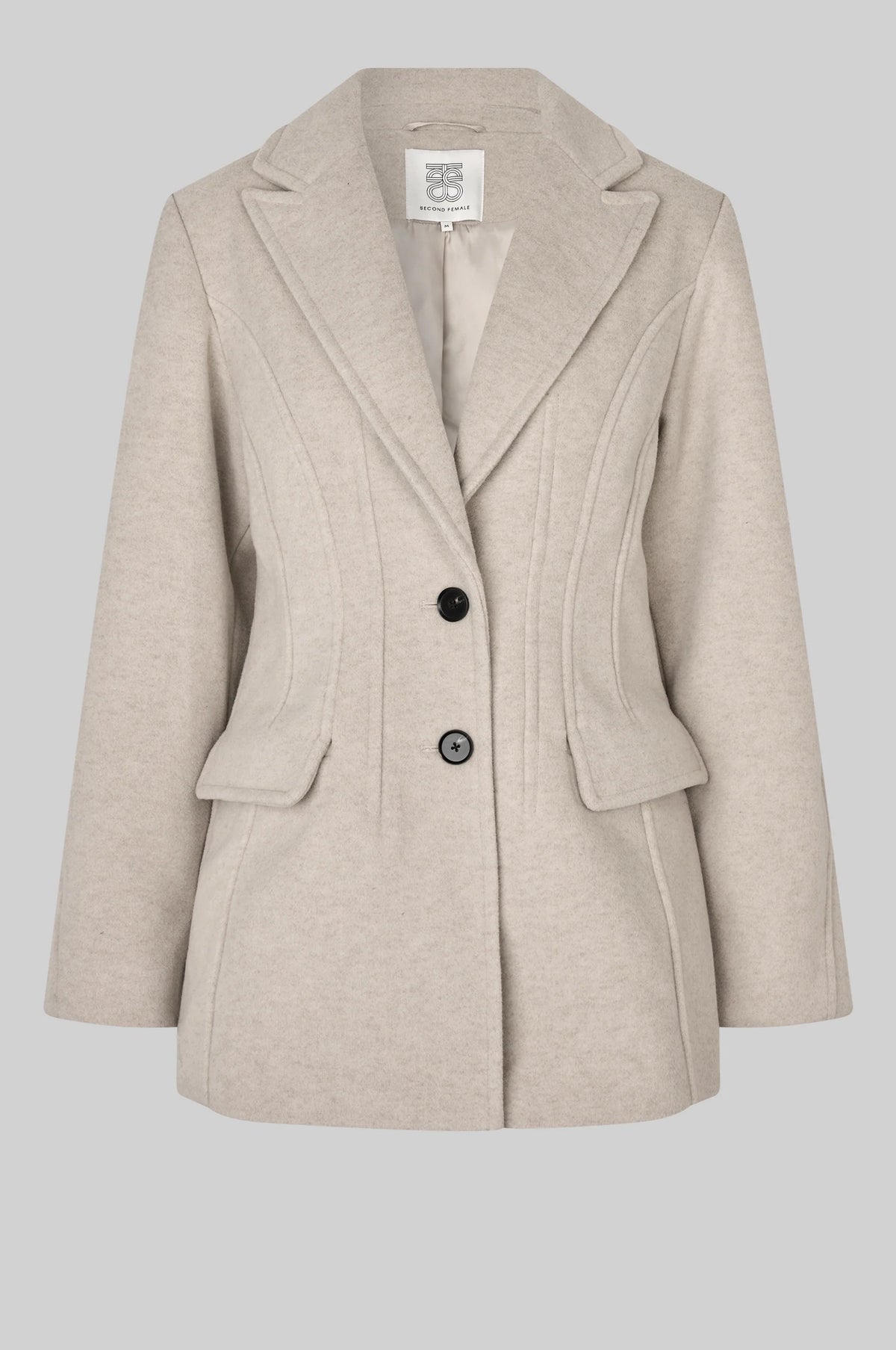 Second Female - Mood Beige Melange Wool Blend Blazer