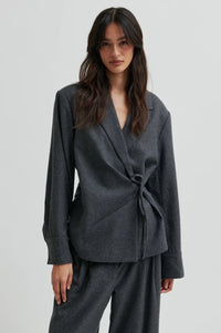 Second Female - Milea Dark Grey Melange Wool Blend Shirt
