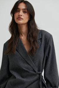 Second Female - Milea Dark Grey Melange Wool Blend Shirt