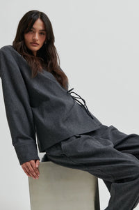 Second Female - Milea Dark Grey Melange Wool Blend Shirt