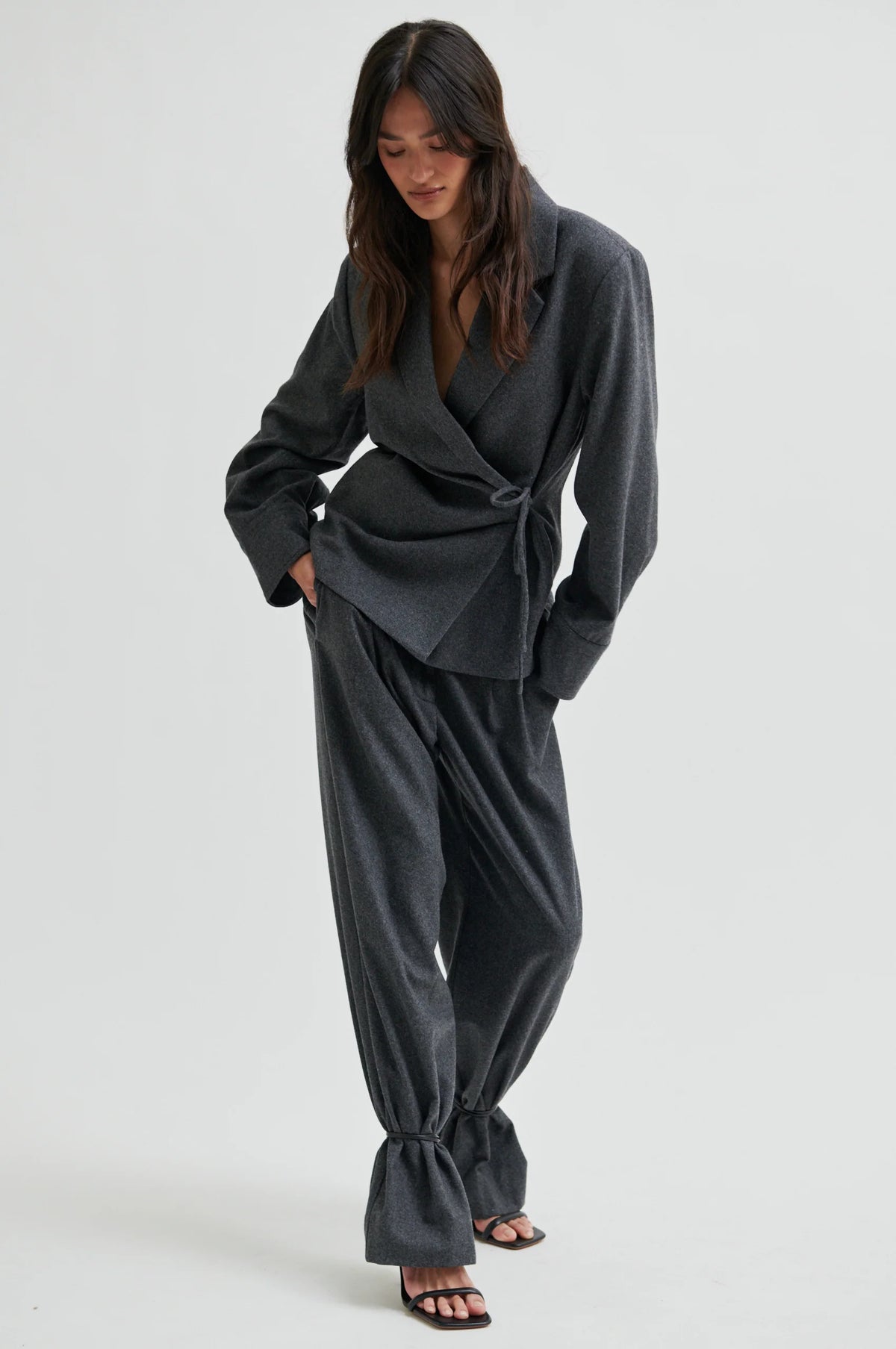 Second Female - Milea Dark Grey Melange Wool Blend Shirt