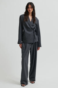 Second Female - Milea Dark Grey Melange Wool Blend Shirt