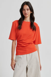 Second Female Ulina Drape Tee - Poinciana