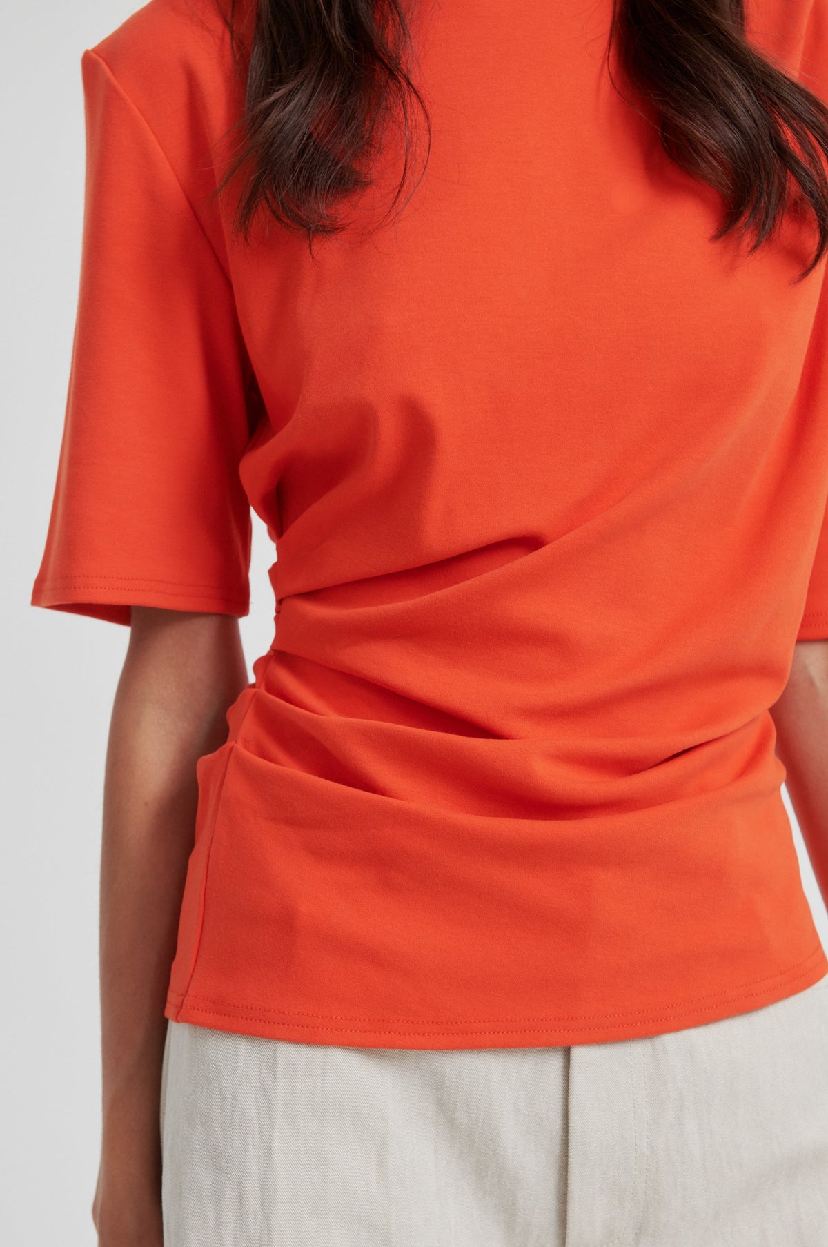 Second Female Ulina Drape Tee - Poinciana