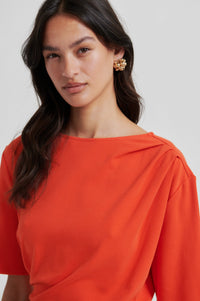 Second Female Ulina Drape Tee - Poinciana