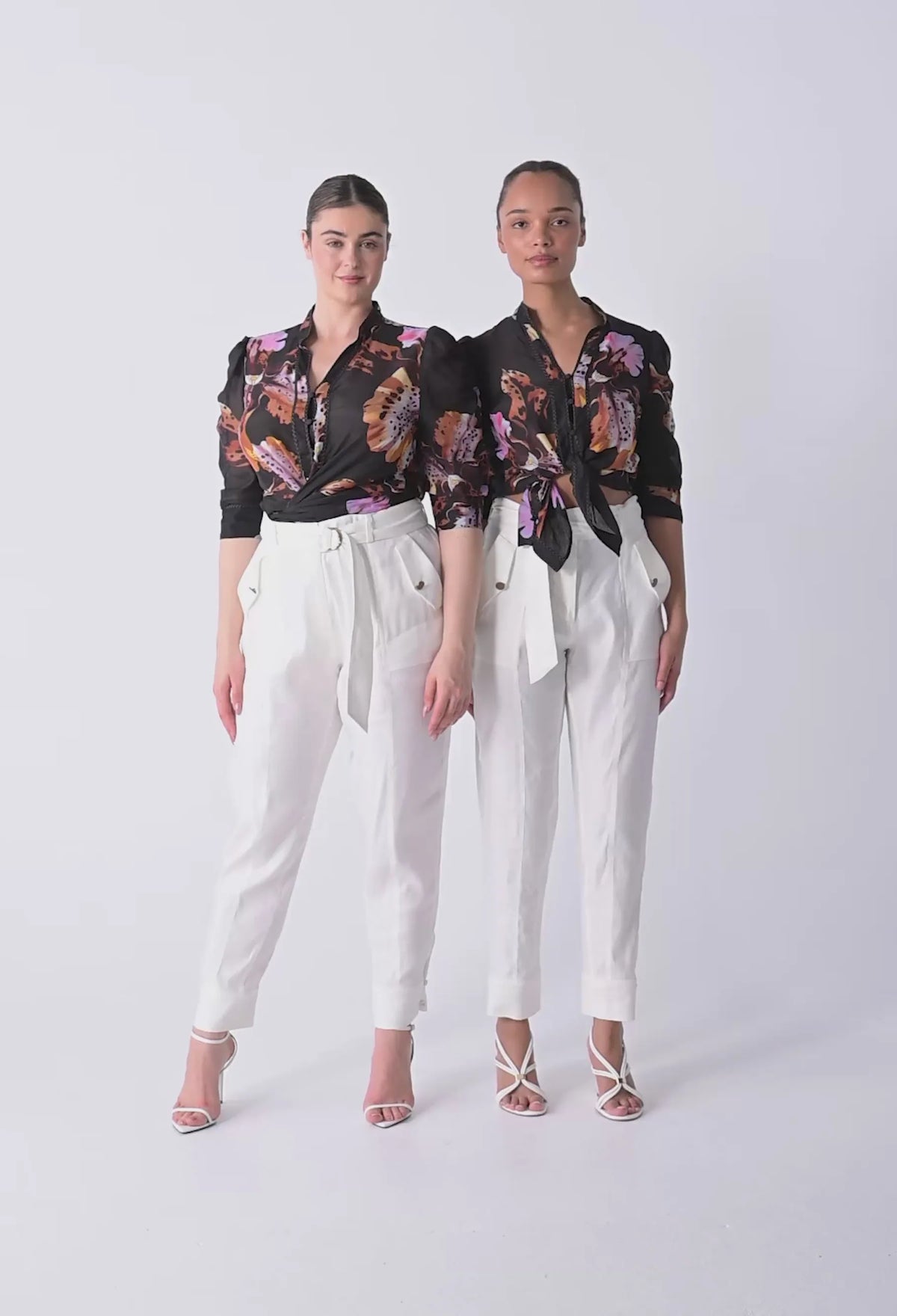Once Was - Calantha Cotton Silk Ruched Sleeve Shirt - Sunset Orchid