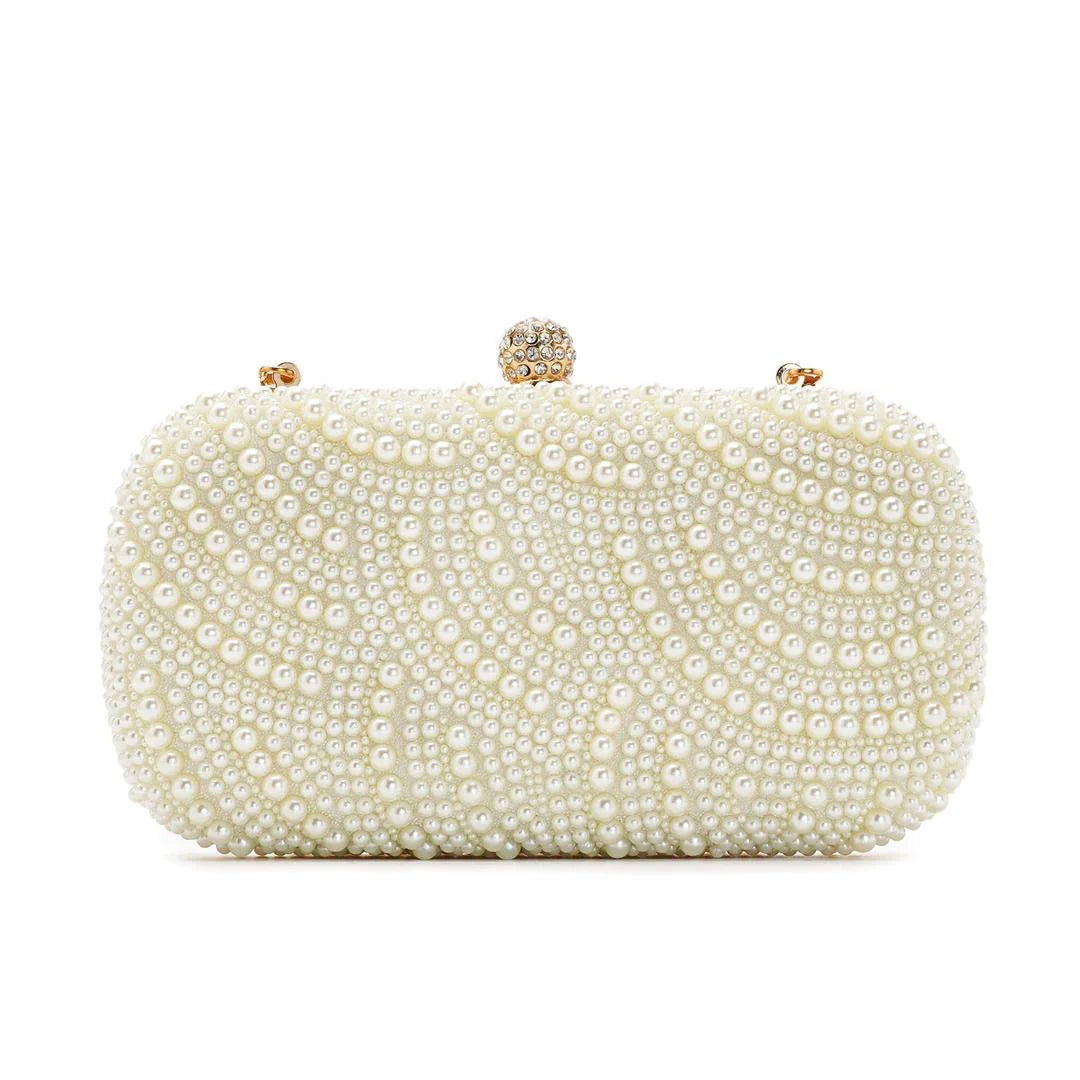 Ivory Cascade Evening Clutch