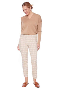 UP - Ecru Plaid Techno Ankle Pant